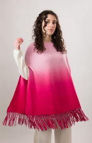 Poncho sfumato in cashmere