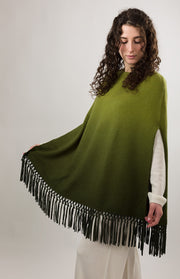Poncho sfumato in cashmere