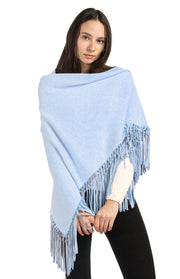 Scialle in cashmere con frange