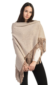 Scialle in cashmere con frange