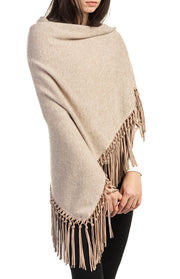 Scialle in cashmere con frange