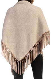 Scialle in cashmere con frange