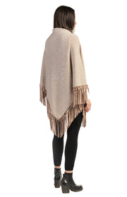 Scialle in cashmere con frange