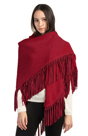 Scialle in cashmere con frange