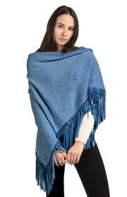 Scialle in cashmere con frange
