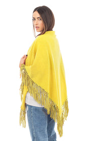 Scialle in cashmere con frange