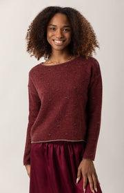 Maglione a barchetta a pois