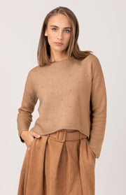 Maglione a barchetta a pois