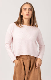Maglione a barchetta a pois