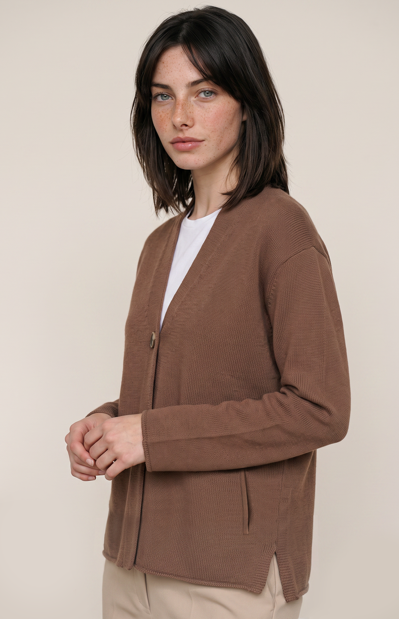 Cardigan lungo cotone e cashmere