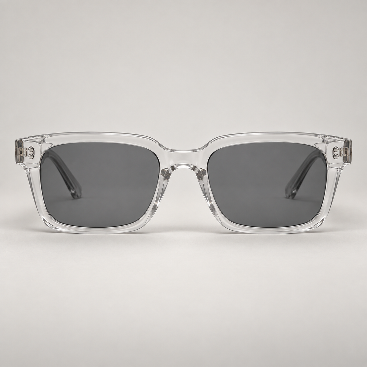 VORENIE Bondi Transparent / Grey sunglasses - front studio view