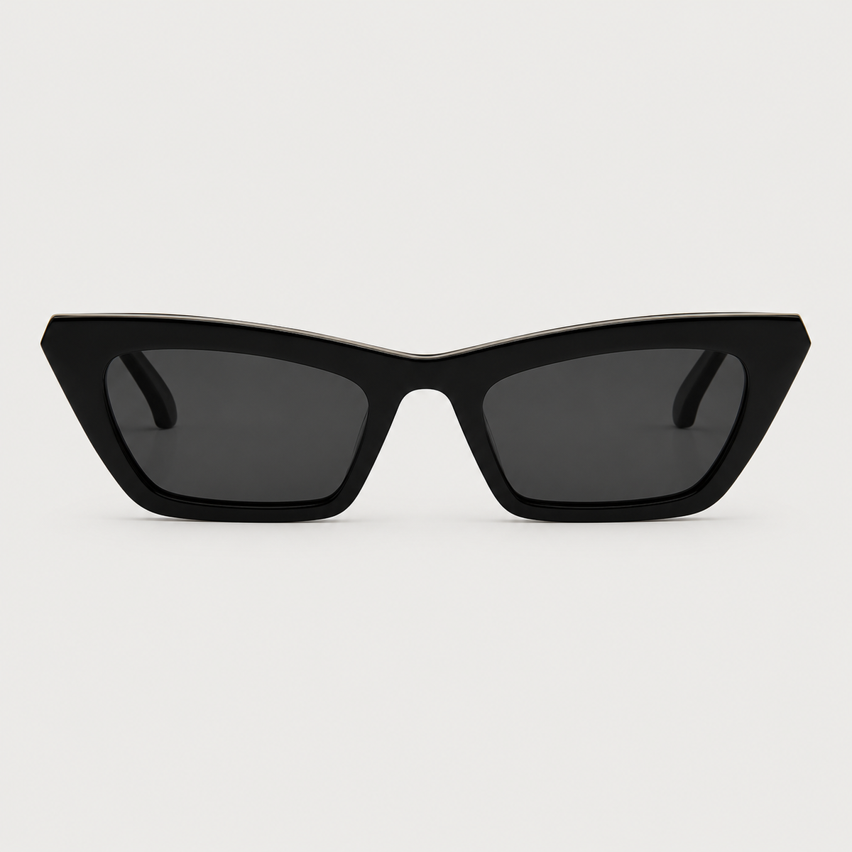 VORENIE Vicenza Gloss Black sunglasses — front studio view